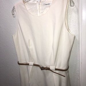 Calvin Klein sheath dress with brown belt